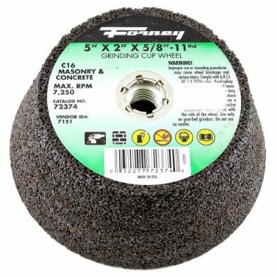 CUP WHEEL, MASONRY/CONCRETE, 5 IN X 5/8 IN-11