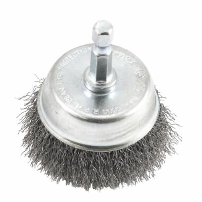 Cup Brush Crimped, 2" x .008" x 1/4" Hex Shank
