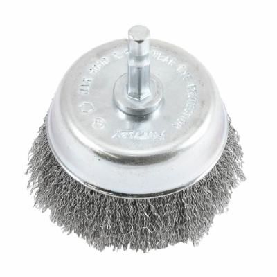 CUP BRUSH, CRIMPED, 3 IN X .008 IN X 1/4 IN HEX SHANK
