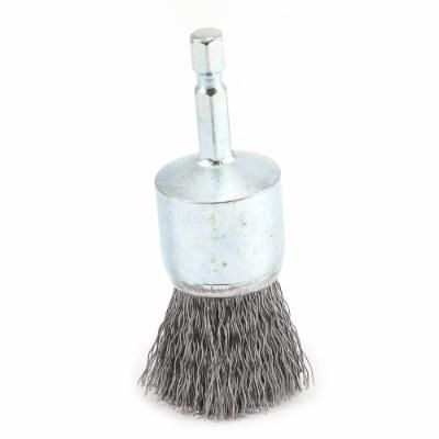 End Brush Crimped, 1" x .012" x 1/4" Hex Shank