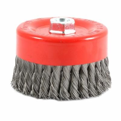 CUP BRUSH, KNOTTED, 6 IN X .020 IN X 5/8 IN-11 ARBOR