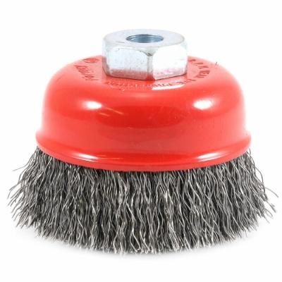 CUP BRUSH, CRIMPED, 2-3/4 IN X .014 X M10 X 1.25 ARBOR