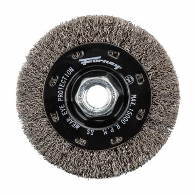 COMMAND PRO WIRE WHEEL, CRIMPED, STAINLESS STEEL, 4 IN X .014 IN X 5/8 IN-11 ARBOR