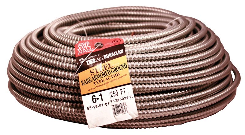 Southwire Duraclad 6/1 Solid Bare Armored Copper Wire