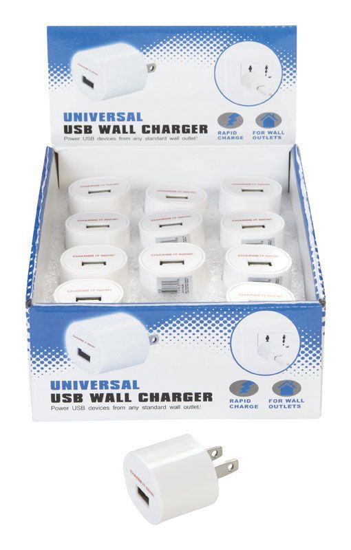 USB WALL CHRGER 1AMP WH