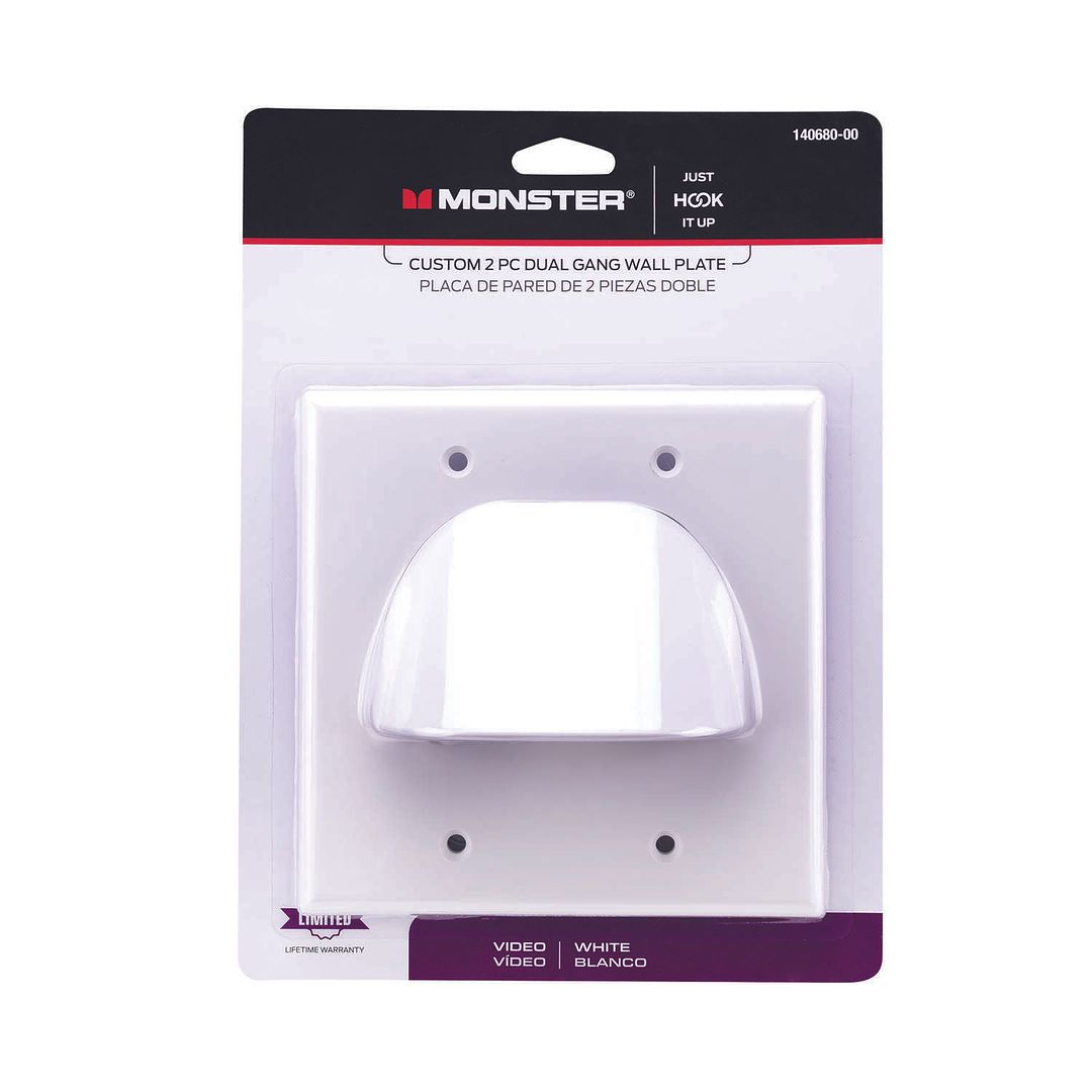 Monster Just Hook It Up White 2 gang Plastic Home Theater Wall Plate 2 pk
