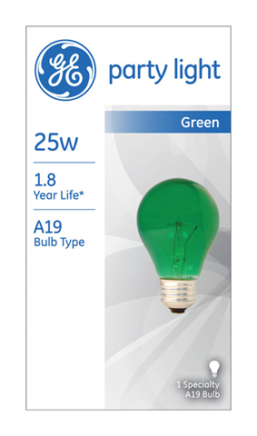 BULB-PARTY GREEN 25W GE