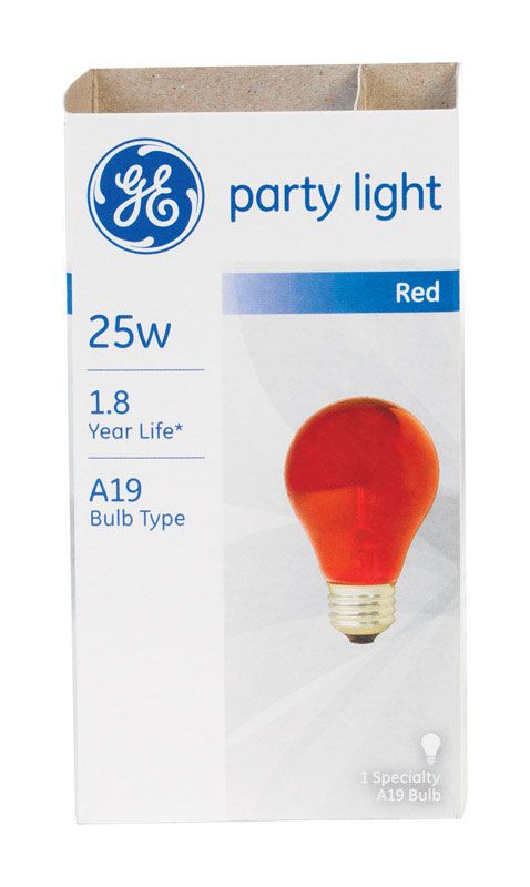 BULB-PARTY RED 25W GE