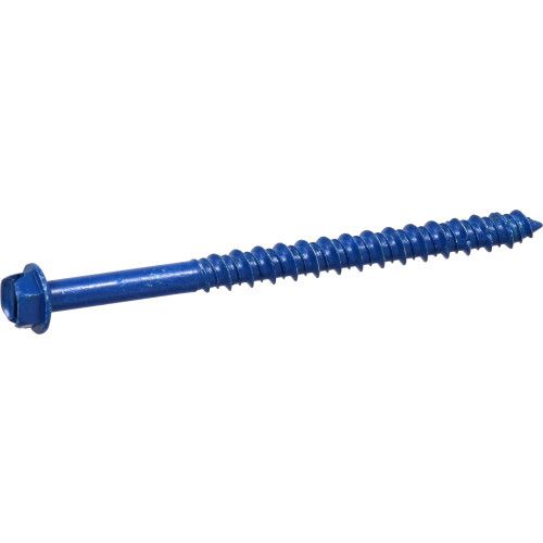 BLUE SLOTTED HEX WASHER-HEAD TAPPER CONCRETE SCREW ANCHORS (1/4" X 3-1/4") - 100 PC
