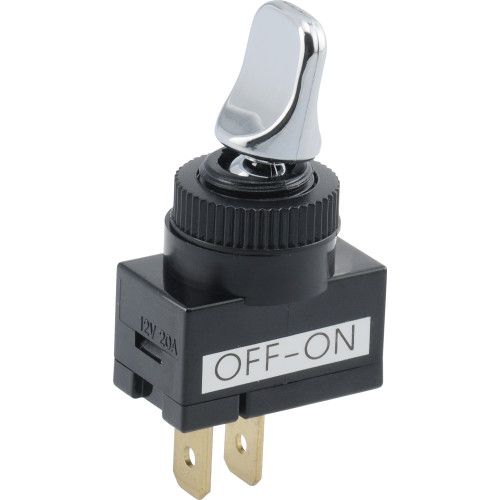 CHROME SPST ON-OFF TOGGLE SWITCH (20 AMP) - 1 PC