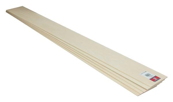 MIDWEST PRODUCTS 4002 SHEET, 36 IN L, 3 IN W, 1/16 IN THICK, BASSWOOD