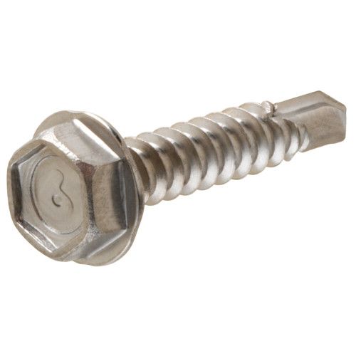 STAINLESS HEX WASHER-HEAD SELF-DRILLING SCREWS (1/4"-20 X 3/4") - 25 PC