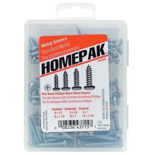 HOMEPAK PHILLIPS PAN-HEAD SHEET METAL SCREWS ASSORTMENT