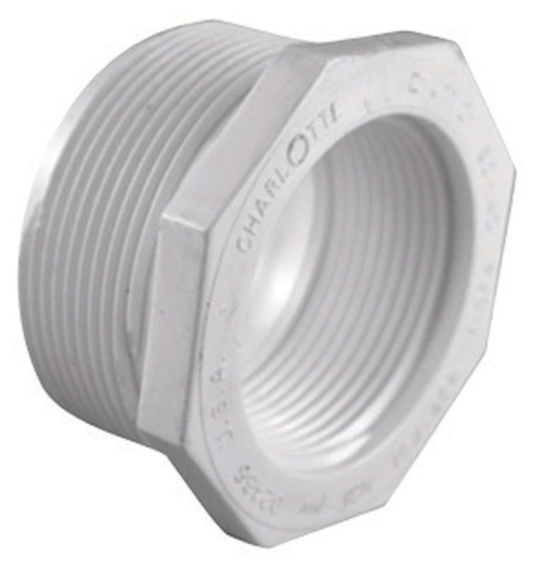 Charlotte Pipe Schedule 40 1-1/4 in. MPT X 3/4 in. D FPT PVC Reducing Bushing 1 pk