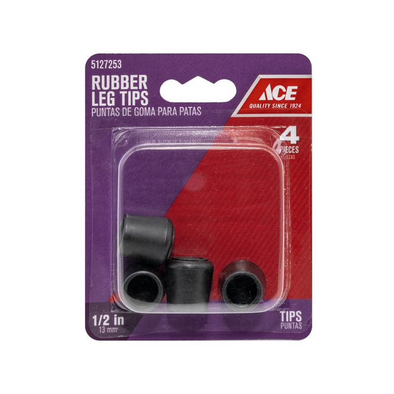 TIP LEG RBBR BLK 1/2"CD4