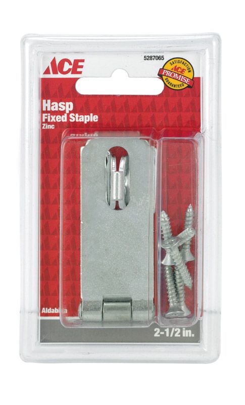 HASP FXD STPL 2-1/2" ZN