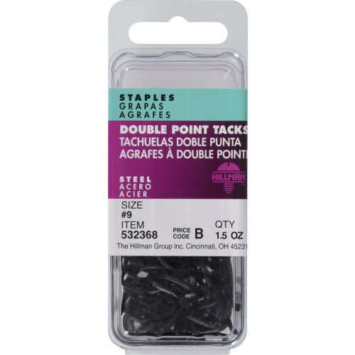 BLUED DOUBLE POINTED TACKS (#9) - 1.5 OZ. FAS-PAK