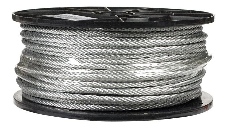 Campbell Galvanized Galvanized Steel 7 X 19 3/16 in. D Aircraft Cable