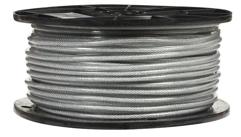 Campbell Clear Vinyl Galvanized Steel 7 X 7 3/32 in. D Aircraft Cable