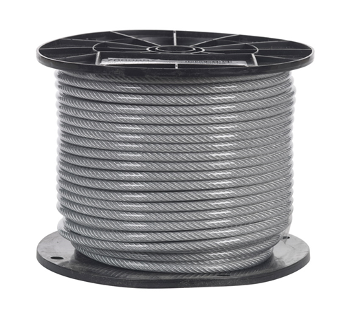 Campbell Clear Vinyl Galvanized Steel 7 X 19 3/16 in. D Aircraft Cable