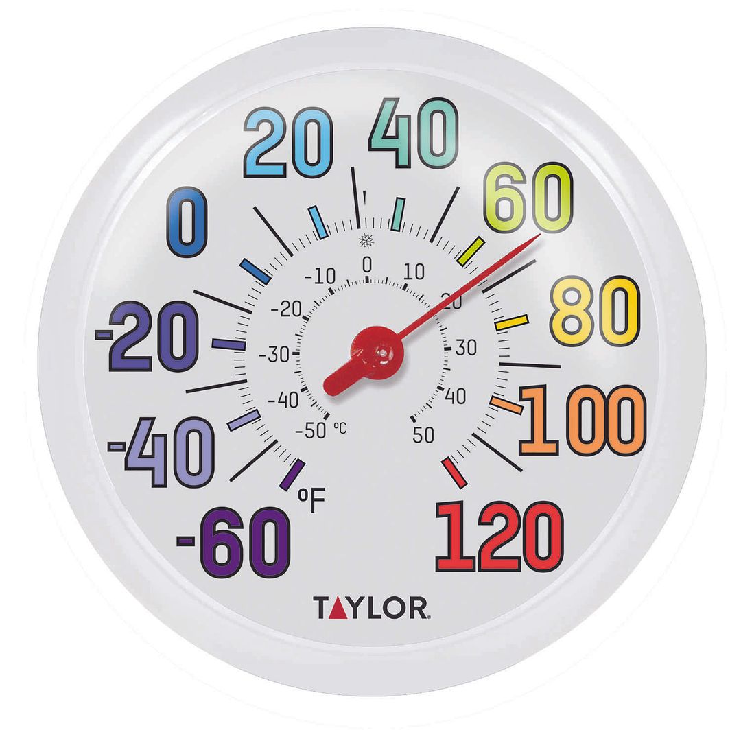 aylor Decorative Dial Thermometer Plastic Multicolored 13.25 in.