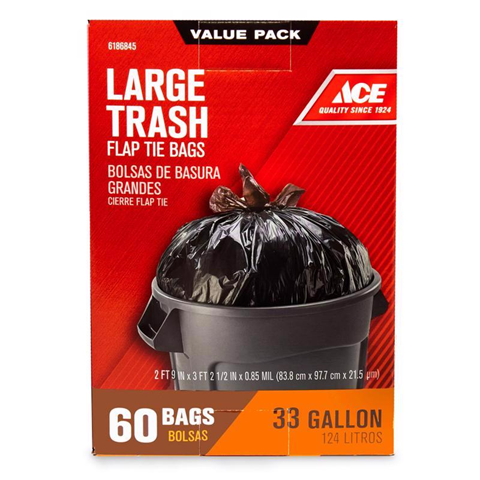 ACE BAG 33GAL 60PK FLAP