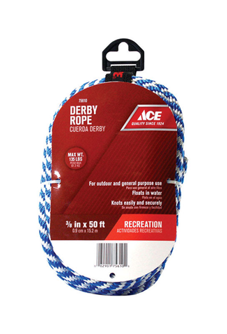 ROPE DERBY BL/WH 3/8X50'