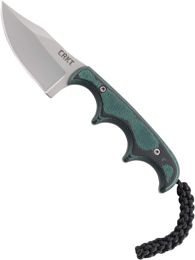 CRKT Black/Green 5CR15MOV Stainless Steel 5 in. Bowie Fixed Blade Knife