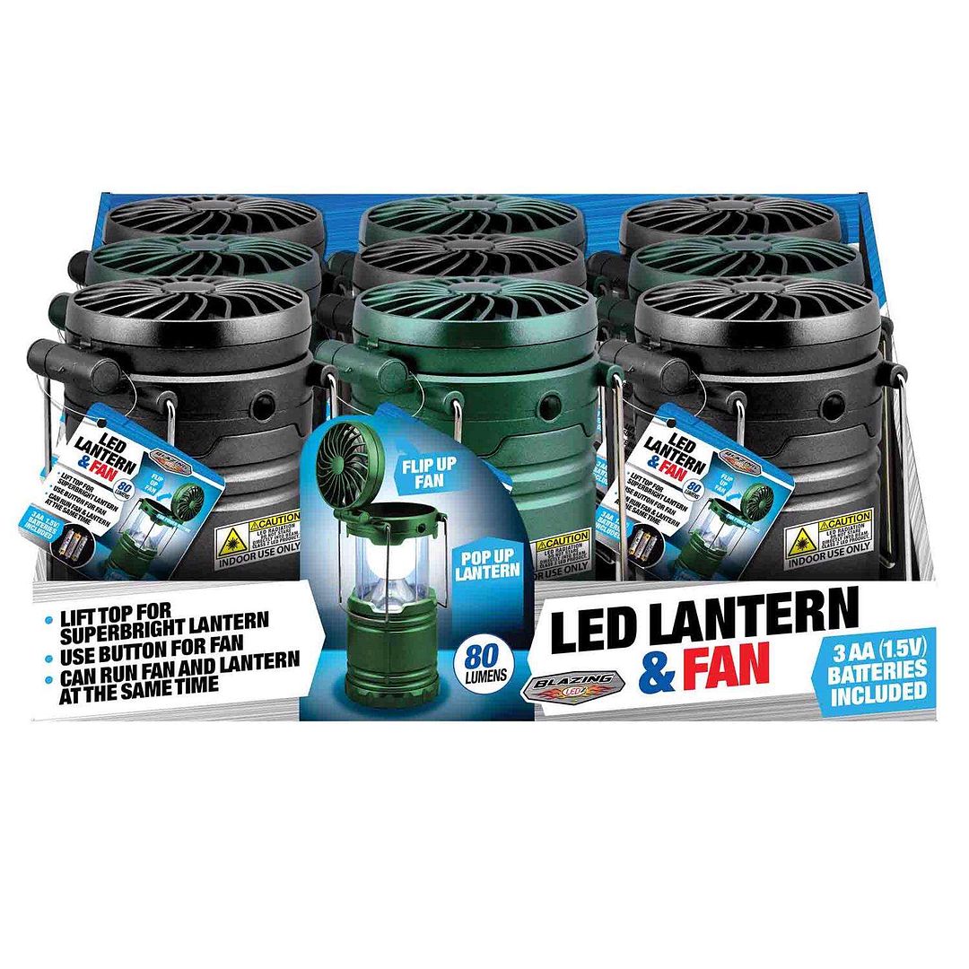Blazing LEDz 80 lm Assorted LED LED Lantern & Fan