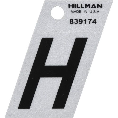 HILLMAN ADHESIVE LETTER H BLACK AND SILVER REFLECTIVE (1.5")
