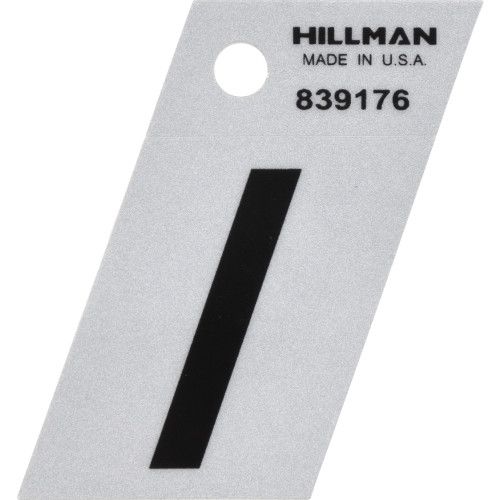 HILLMAN ADHESIVE LETTER I BLACK AND SILVER REFLECTIVE (1.5")