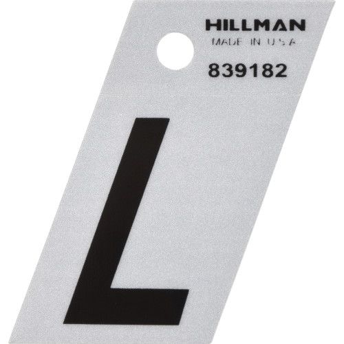 HILLMAN ADHESIVE LETTER L BLACK AND SILVER REFLECTIVE (1.5")
