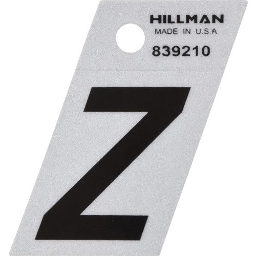 HILLMAN ADHESIVE LETTER Z BLACK AND SILVER REFLECTIVE (1.5")