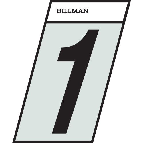 HILLMAN ADHESIVE HOUSE NUMBER 1 BLACK AND SILVER REFLECTIVE (1.5")