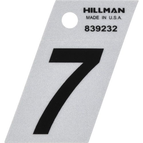 HILLMAN ADHESIVE HOUSE NUMBER 7 BLACK AND SILVER REFLECTIVE (1.5")
