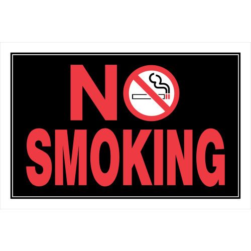 HILLMAN NO SMOKING SIGN WITH SYMBOL (8" X 12")