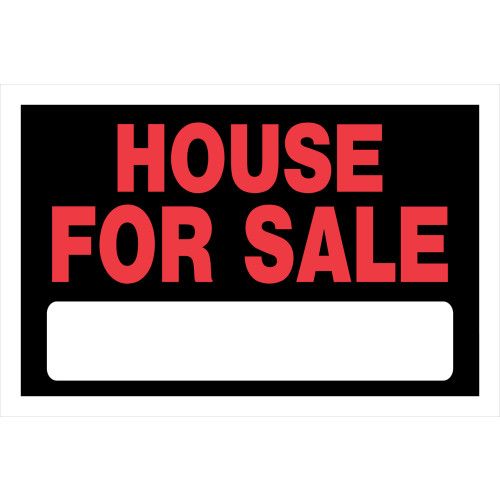 HILLMAN HOUSE FOR SALE SIGN BLACK AND RED (8" X 12")