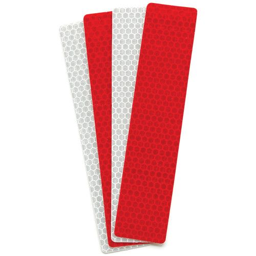 HILLMAN REFLECTIVE SAFETY TAPE RED AND WHITE 4 PACK