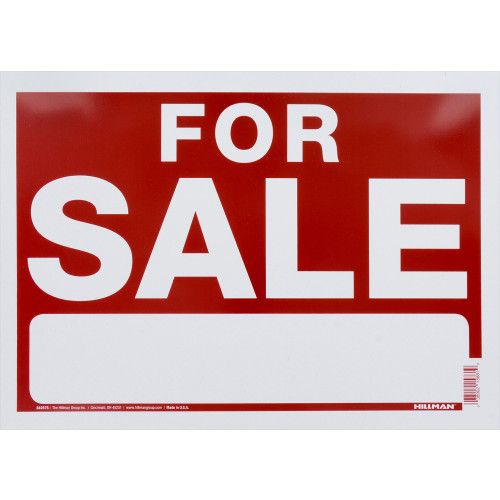HILLMAN FOR SALE SIGN RED AND WHITE (10" X 14")