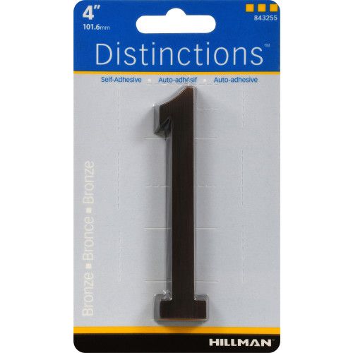 DISTINCTIONS ADHESIVE HOUSE NUMBER 1 BRONZE (4")