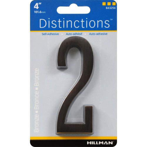 DISTINCTIONS ADHESIVE HOUSE NUMBER 2 BRONZE (4")