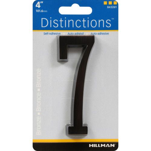 DISTINCTIONS ADHESIVE HOUSE NUMBER 7 BRONZE (4")