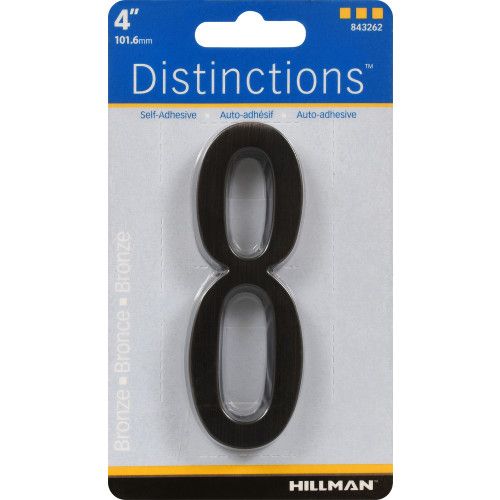 DISTINCTIONS ADHESIVE HOUSE NUMBER 8 BRONZE (4")