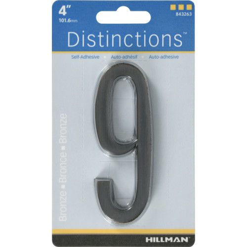 DISTINCTIONS ADHESIVE HOUSE NUMBER 9 BRONZE (4")