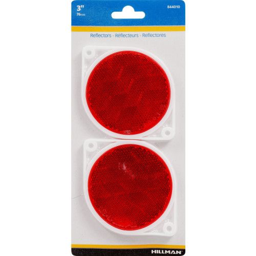 HILLMAN ADHESIVE REFLECTOR RED (3") 2 PACK