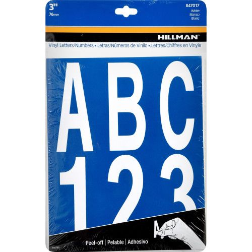 HILLMAN ADHESIVE LETTER & NUMBER PACK WHITE (3")