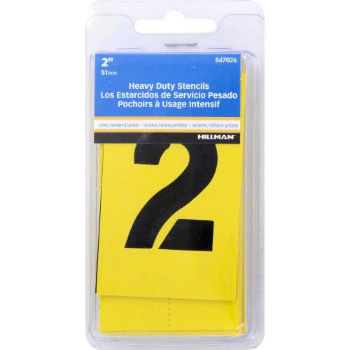HILLMAN LETTER AND NUMBER STENCIL PACK (2")