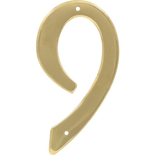 HILLMAN NAIL-ON HOUSE NUMBER 9 BRASS (4")