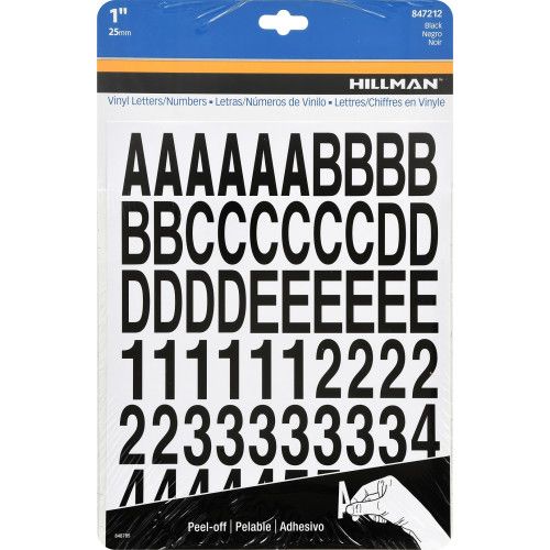 HILLMAN ADHESIVE HOUSE LETTER AND NUMBER PACK BLACK (1")