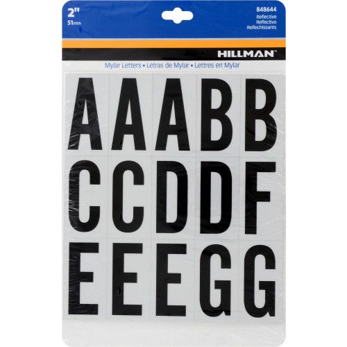 HILLMAN ADHESIVE SQUARE-CUT LETTER PACK REFLECTIVE (2")